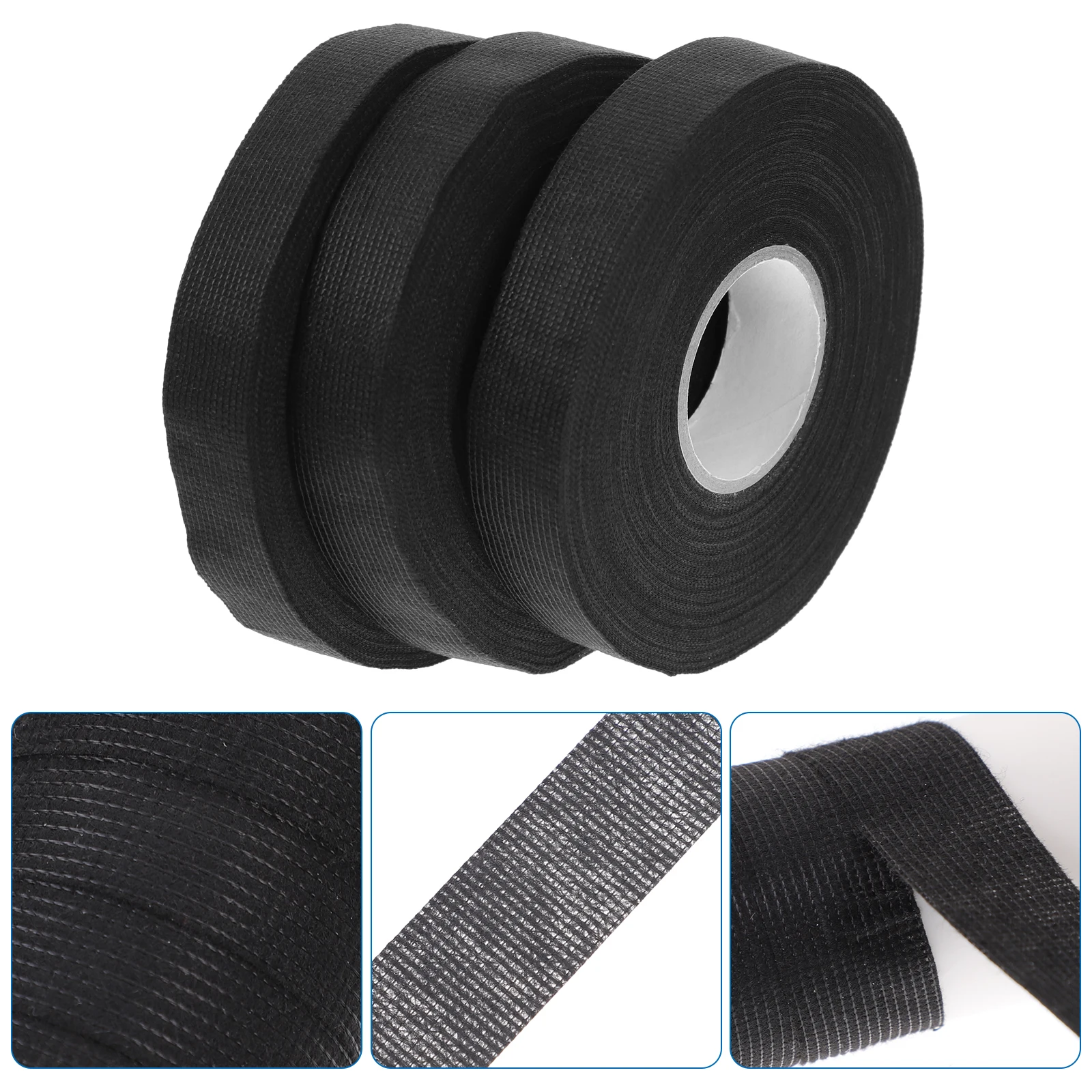 3pcs 3 Rolls 19mm x 25m Black Self Adhesive Wire Harness Velvet Tape Automotive Electrical Cloth Heat Resistant Heavy Duty
3pcs 3 Rolls 19mm x 25m Black Self Adhesive Wire Harness Velvet Tape Automotive Electrical Cloth Heat Resistant Heavy Duty