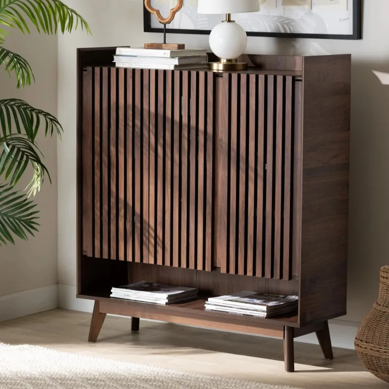 Baxton Studio Delaire Mid-Century Modern Walnut Brown Finished Wood Shoe Cabinet
Baxton Studio Delaire Mid-Century Modern Walnut Brown Finished Wood Shoe Cabinet