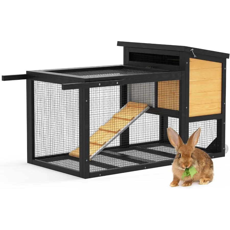 2-Story Insulated Rabbit Hutch with Chew-Proof Ramp and Wheels for Indoor/Outdoor Use Features Leak-Proof Trays Openable Waterp
2-Story Insulated Rabbit Hutch with Chew-Proof Ramp and Wheels for Indoor/Outdoor Use Features Leak-Proof Trays Openable Waterp