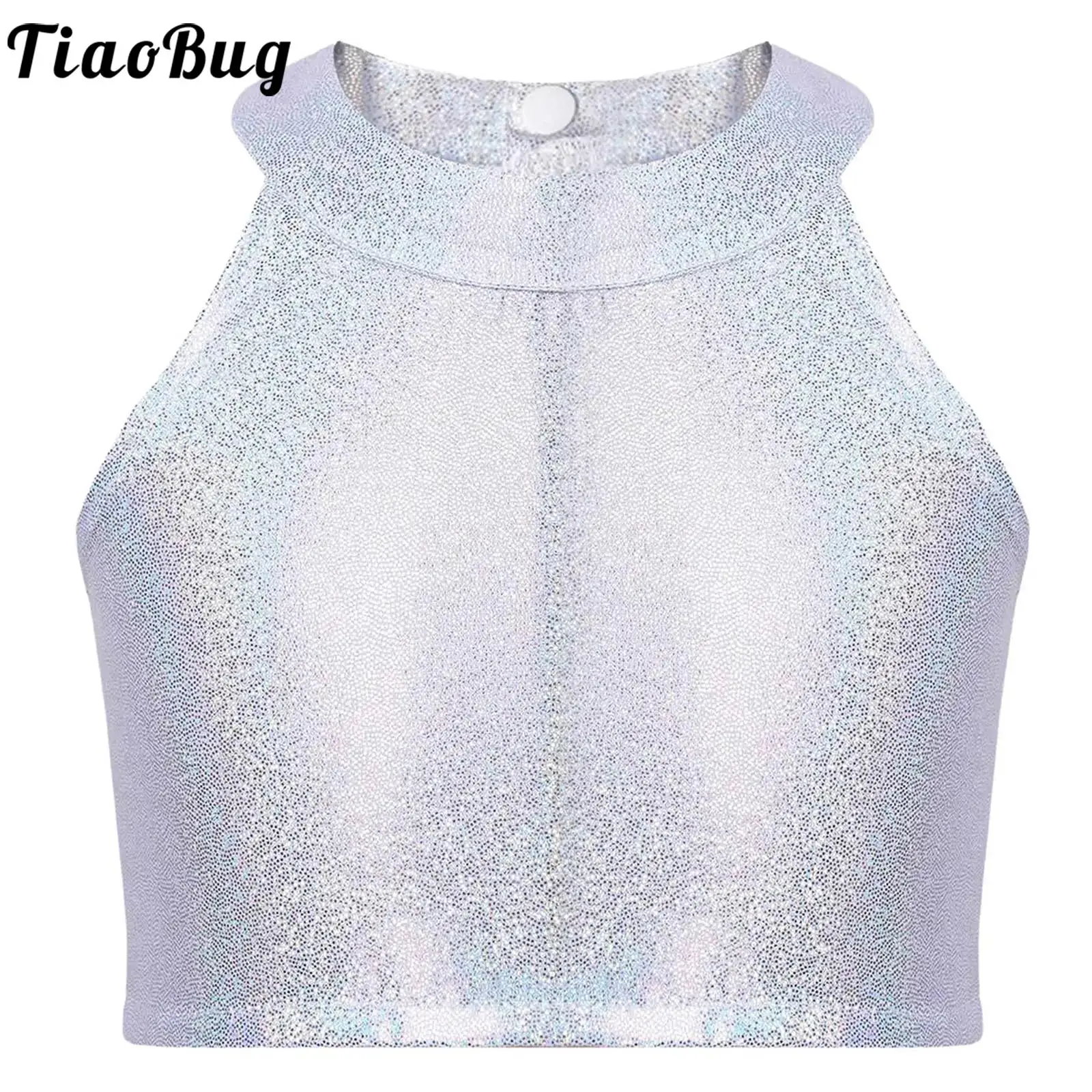 Kids Girls Metallic Vest Crop Tops Sleeveless Keyhole Back Camisoles Top Street Hip-hop Jazz Dance Stage Performance Costume
Kids Girls Metallic Vest Crop Tops Sleeveless Keyhole Back Camisoles Top Street Hip-hop Jazz Dance Stage Performance Costume