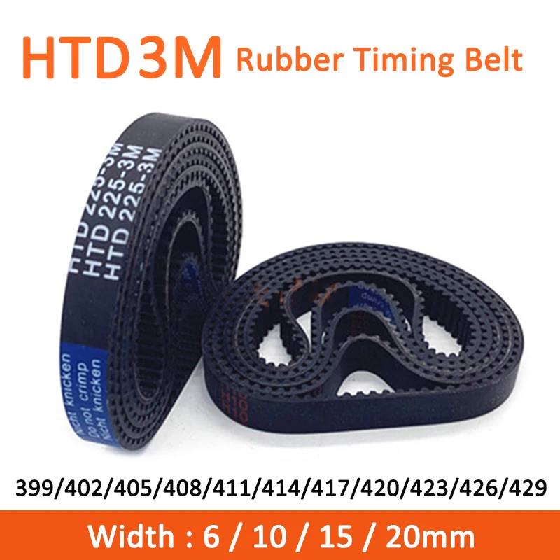 1pc HTD3M Timing Belt 399/402/405/408/411/414/417/420/423/426/429mm Width 6/10/15/20mm Rubber Closed Synchronous Belt Pitch 3mm
1pc HTD3M Timing Belt 399/402/405/408/411/414/417/420/423/426/429mm Width 6/10/15/20mm Rubber Closed Synchronous Belt Pitch 3mm