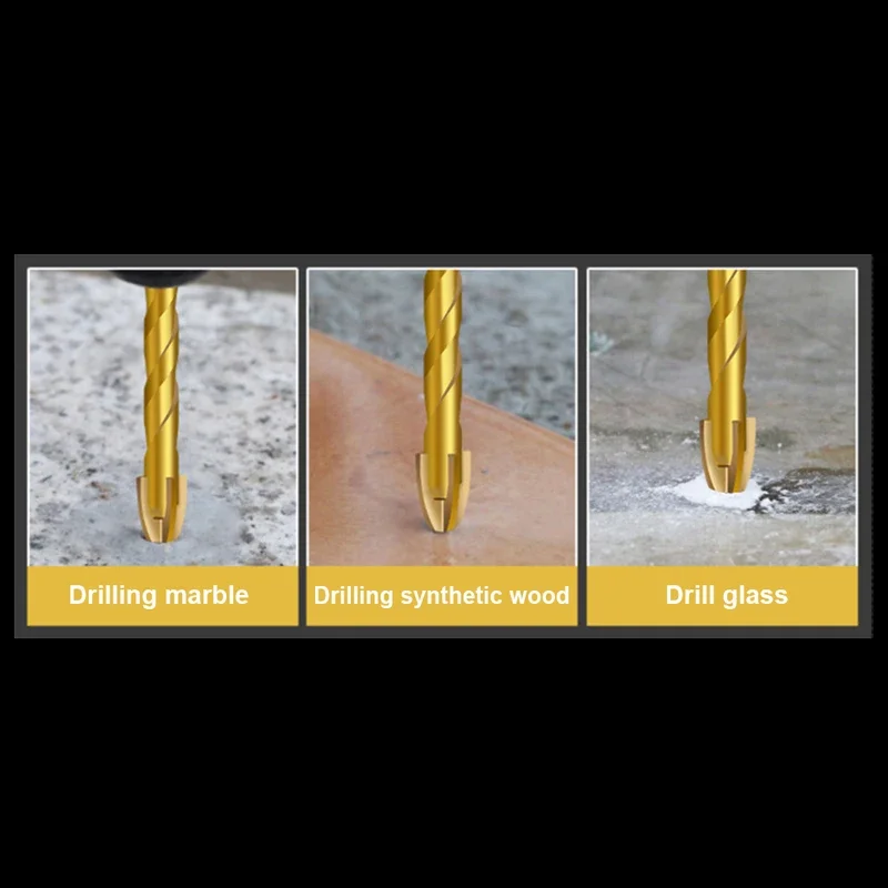 Gold Drill Bit Granite Tools For All Ceramic Vitrified Glass Hex Shank Marble Non-slip Cross Triangle Equipment
Gold Drill Bit Granite Tools For All Ceramic Vitrified Glass Hex Shank Marble Non-slip Cross Triangle Equipment