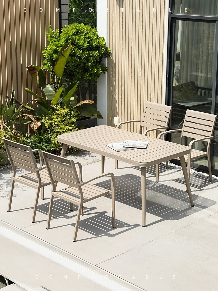 Nordic leisure table and chair combination outdoor courtyard garden chairs and sunscreen tables and chairs placed outside
Nordic leisure table and chair combination outdoor courtyard garden chairs and sunscreen tables and chairs placed outside