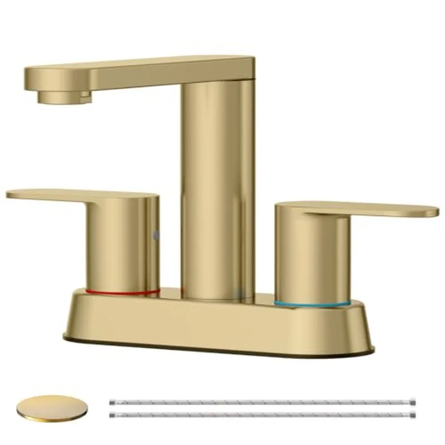 Bathroom Faucets, Faucet for Bathroom Sink 2 or 3 Hole Basin, 2-Handle 360° Swivel Spout Sk Faucet with Pop up Dra and Water Su
Bathroom Faucets, Faucet for Bathroom Sink 2 or 3 Hole Basin, 2-Handle 360° Swivel Spout Sk Faucet with Pop up Dra and Water Su