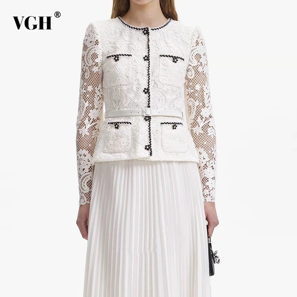 VGH Hit Color Элегантные утягивающие платья для женщин Кружевное платье с круглым вырезом и длинным рукавом со сращенным карманом и высокой талией с драпированным подолом Женское платье
VGH Hit Color Элегантные утягивающие платья для женщин Кружевное платье с круглым вырезом и длинным рукавом со сращенным карманом и высокой талией с драпированным подолом Женское платье