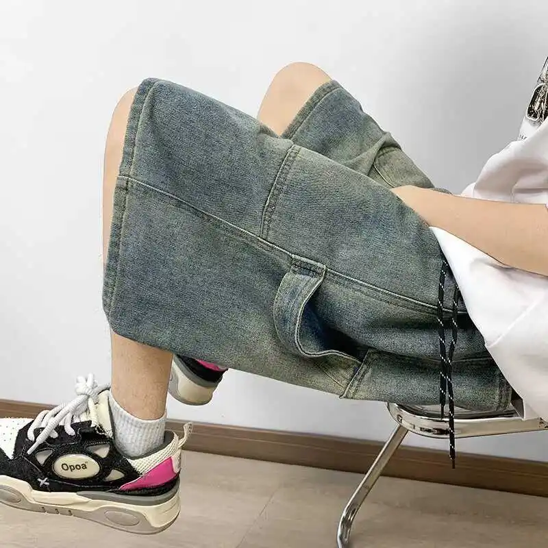 Летние тонкие винтажные джинсовые брюки с завышенной талией, повседневные свободные брюки с пятью точками, молодежные модные износостойкие прямые джинсы
Летние тонкие винтажные джинсовые брюки с завышенной талией, повседневные свободные брюки с пятью точками, молодежные модные износостойкие прямые джинсы