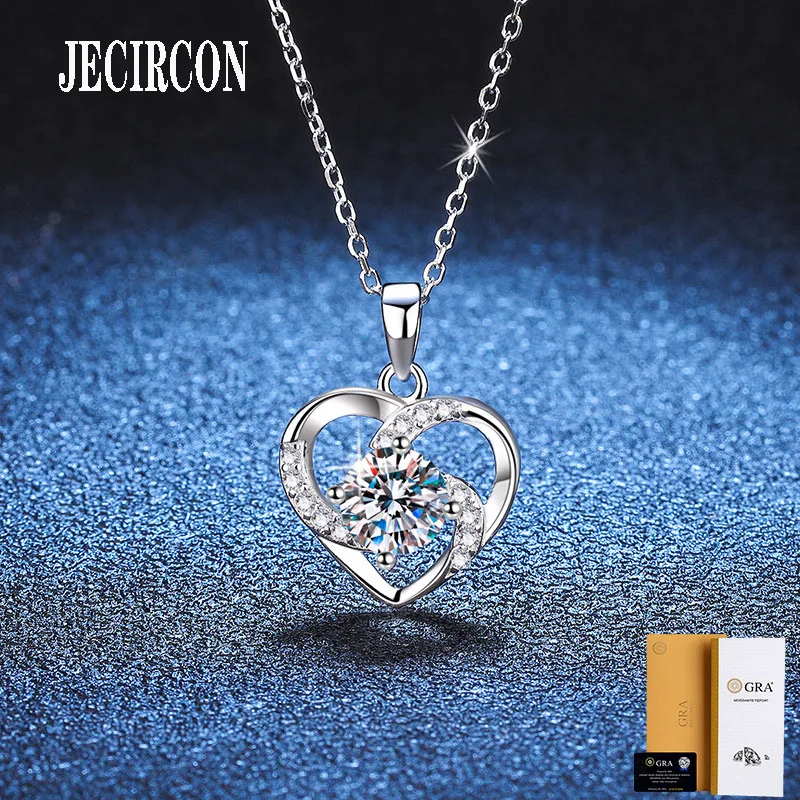 JECIRCON 1CT Moissanite 925 Sterling Silver Necklace for Women Eternal Heart Pendant Clavicle Chain Valentine's Day Gift Jewelry
JECIRCON 1CT Moissanite 925 Sterling Silver Necklace for Women Eternal Heart Pendant Clavicle Chain Valentine's Day Gift Jewelry