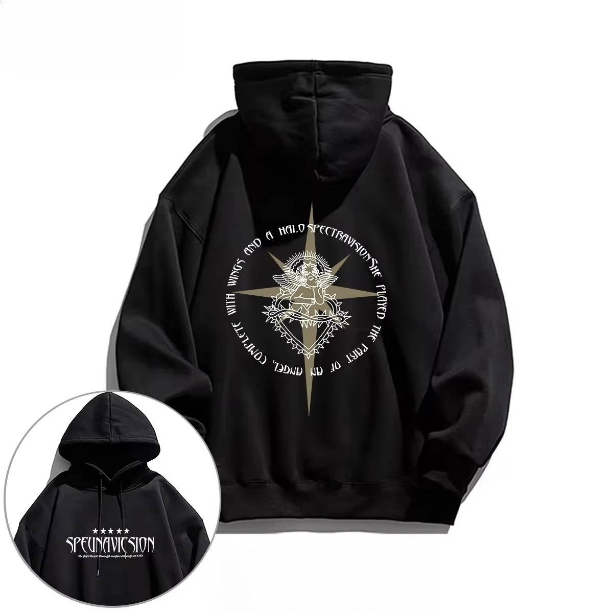 American Trend Cross Wing Print Adult Hooded Sweatshirt Autumn Winter Daily Sports Street Casual Loose Laid-back Oversized Top
American Trend Cross Wing Print Adult Hooded Sweatshirt Autumn Winter Daily Sports Street Casual Loose Laid-back Oversized Top