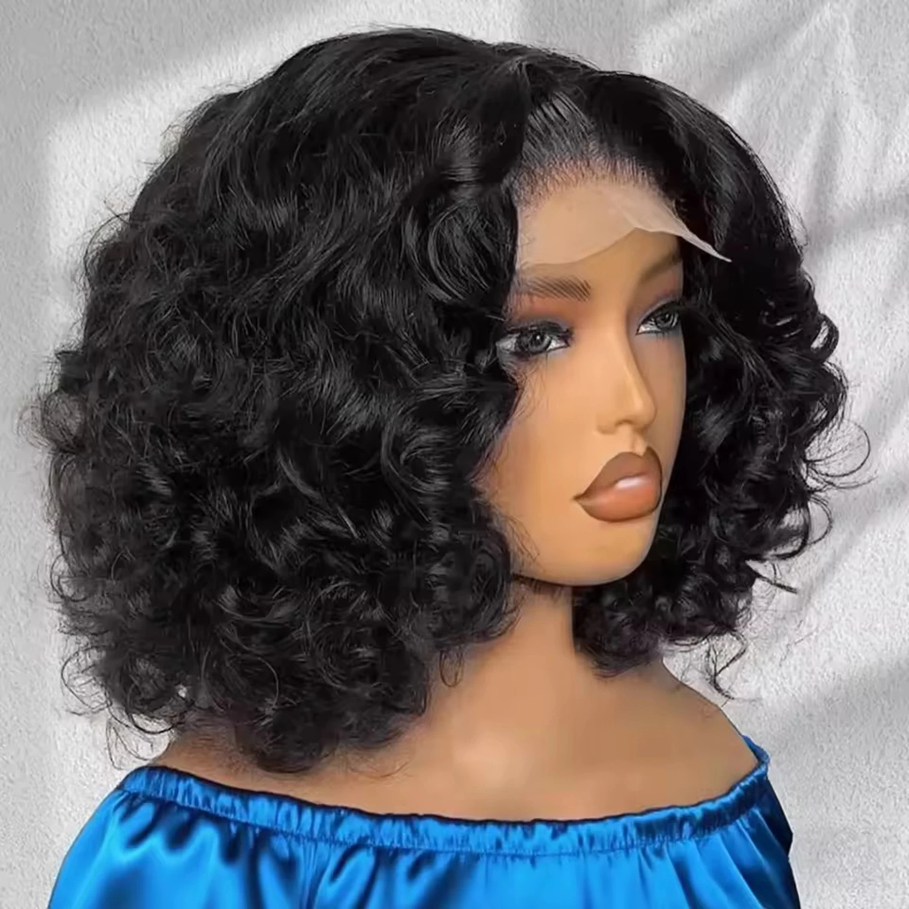 Loose Wave Black Color Short Bob Blunt Cut 13X4X1 Lace Front Synthetic Wig Preplucked Cosplay Daily Party Soft Wedding Gifts
Loose Wave Black Color Short Bob Blunt Cut 13X4X1 Lace Front Synthetic Wig Preplucked Cosplay Daily Party Soft Wedding Gifts