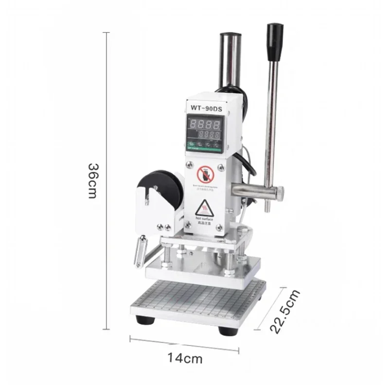 WT-90DS Small Manual Bronzing Rail Machine 220V/110V Heat Press for PVC Leather Paper Card Processing
WT-90DS Small Manual Bronzing Rail Machine 220V/110V Heat Press for PVC Leather Paper Card Processing