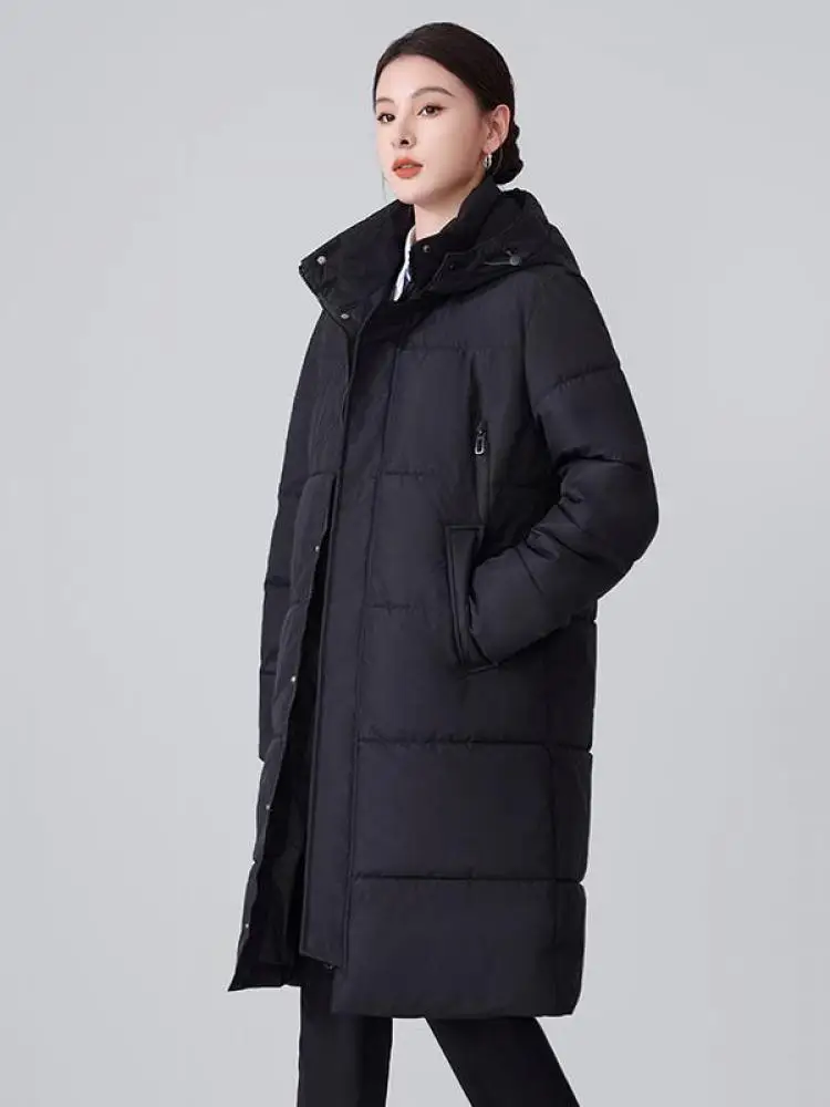 Korean Fashion Black Hooded Down Cotton Coat For Men Women Winter Thick Warm Vacation Long Jacket Casual Oversized Streetwear
Korean Fashion Black Hooded Down Cotton Coat For Men Women Winter Thick Warm Vacation Long Jacket Casual Oversized Streetwear