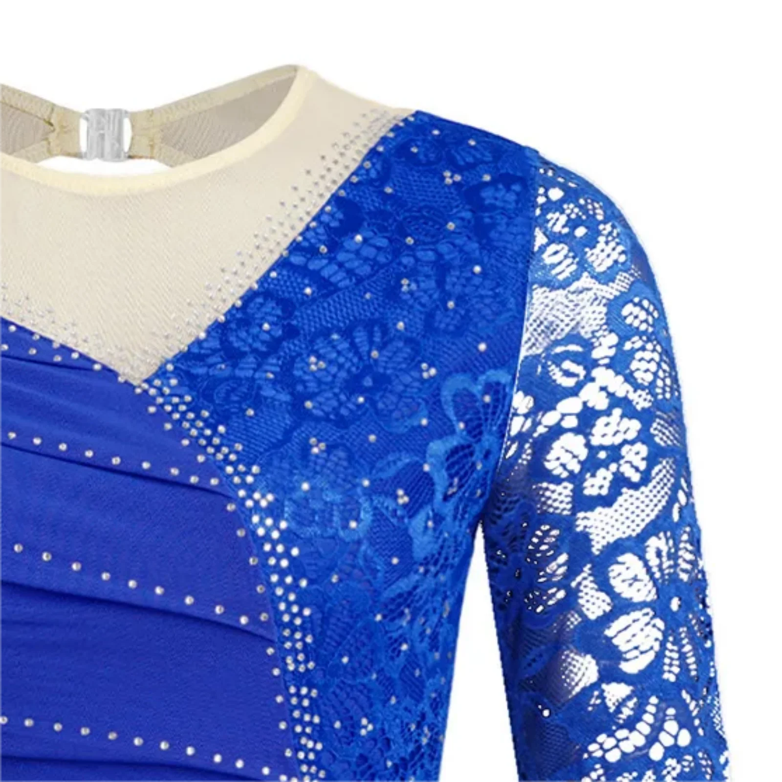 Womens Figure Skating Bodysuit Dress Glittery Rhinestone Long Sleeve Floral Lace Jumpsuit for Gymnastics Latin Ballet Dance
Womens Figure Skating Bodysuit Dress Glittery Rhinestone Long Sleeve Floral Lace Jumpsuit for Gymnastics Latin Ballet Dance