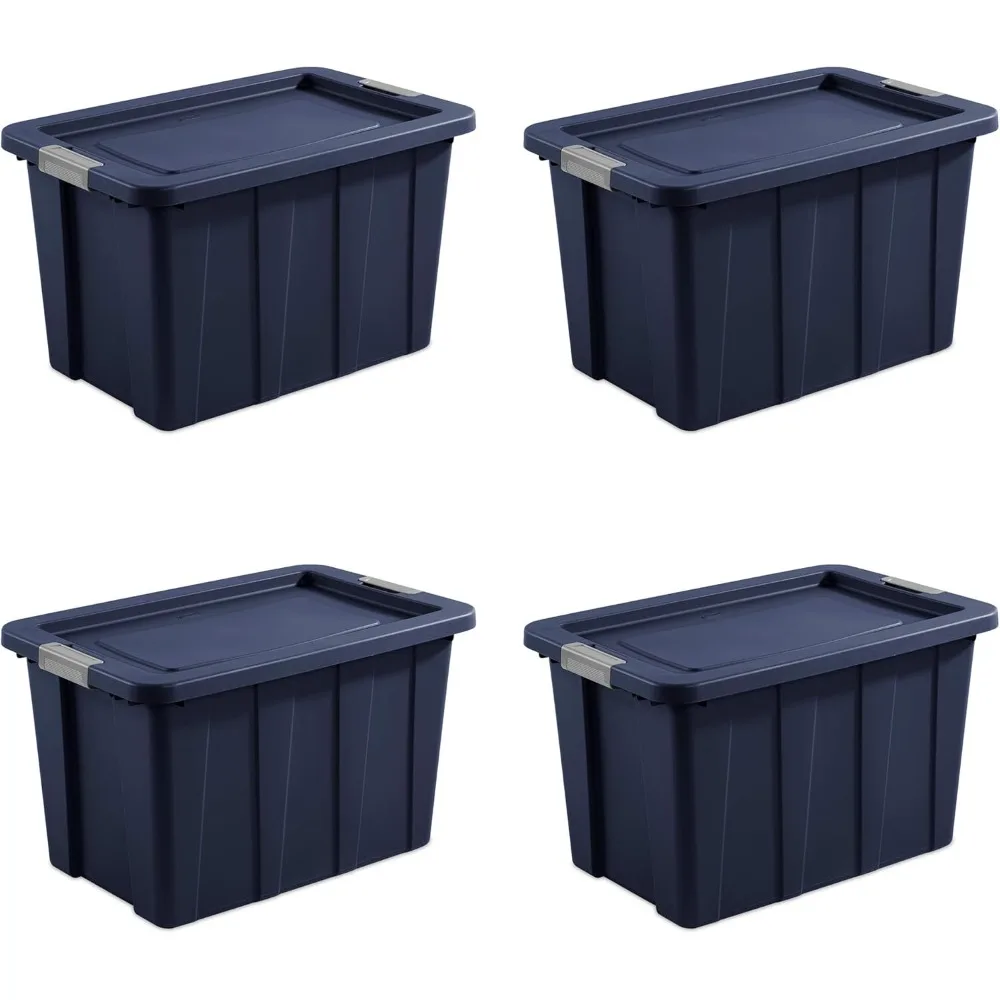 30 Gallon Heavy Duty Storage Totes with Lids 4 Pack Dark Indigo Tuff Containers
30 Gallon Heavy Duty Storage Totes with Lids 4 Pack Dark Indigo Tuff Containers