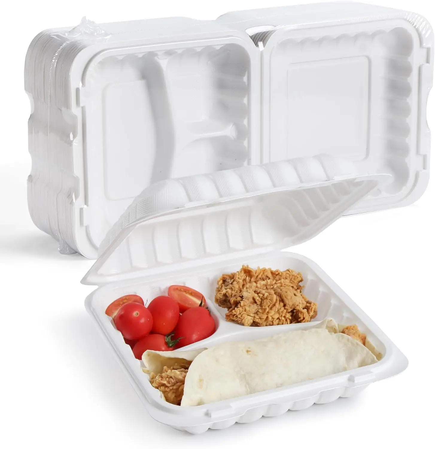 40 oz 100 Pack 3 Compartment Takeout Boxes - BPA Free, Microwave & Freezer Safe, Stackable
40 oz 100 Pack 3 Compartment Takeout Boxes - BPA Free, Microwave & Freezer Safe, Stackable
