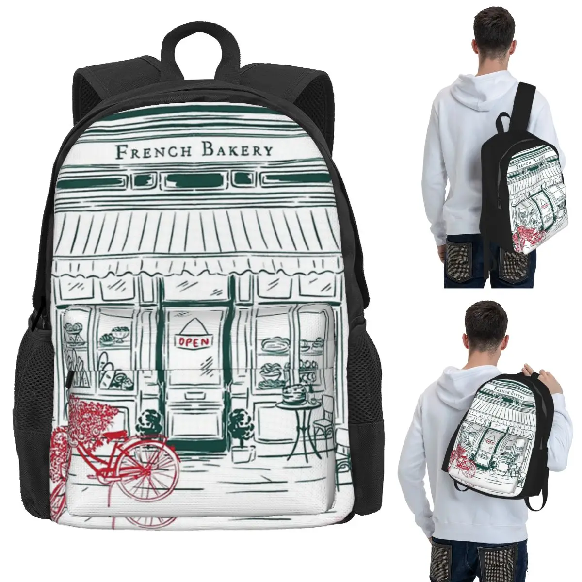 French Bakery Student Backpack School Bag Hiking Travel Daypack for Boys Girls Bookbag Shoulder Bags
French Bakery Student Backpack School Bag Hiking Travel Daypack for Boys Girls Bookbag Shoulder Bags