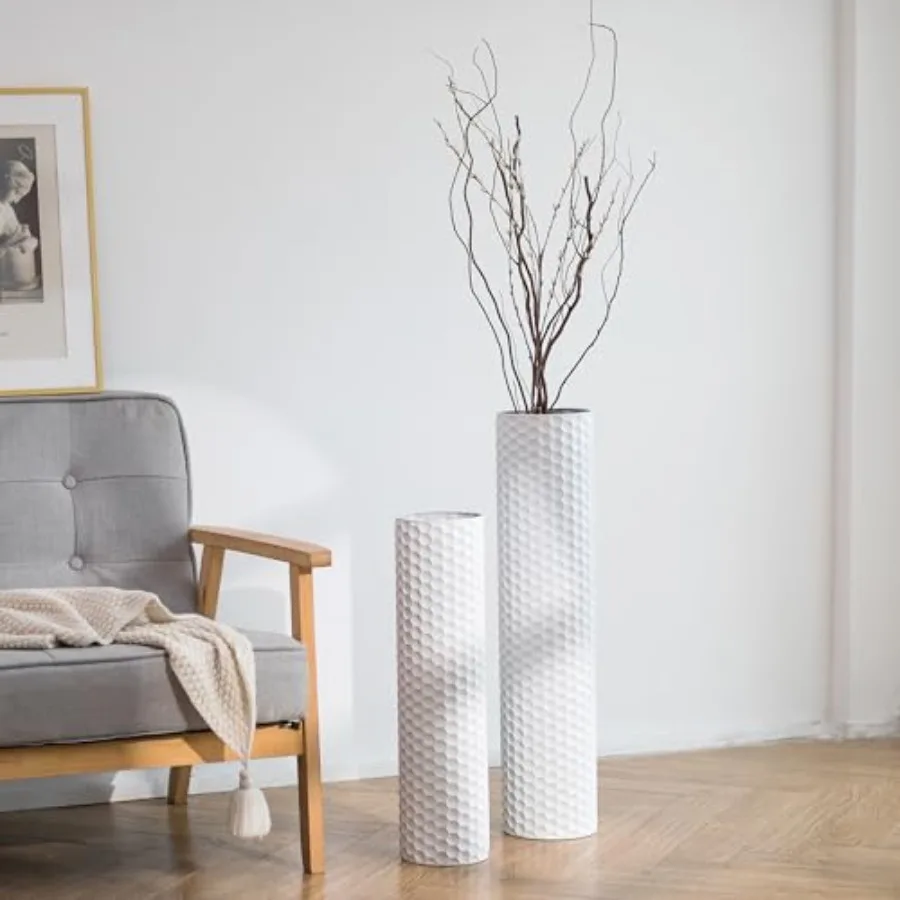 Tall Vases for Floor: 27.6/21.7in Metal Cylinder Handmade Flower Holder Extra Large Decorative Vase Set of 2 Modern Honeycomb T
Tall Vases for Floor: 27.6/21.7in Metal Cylinder Handmade Flower Holder Extra Large Decorative Vase Set of 2 Modern Honeycomb T