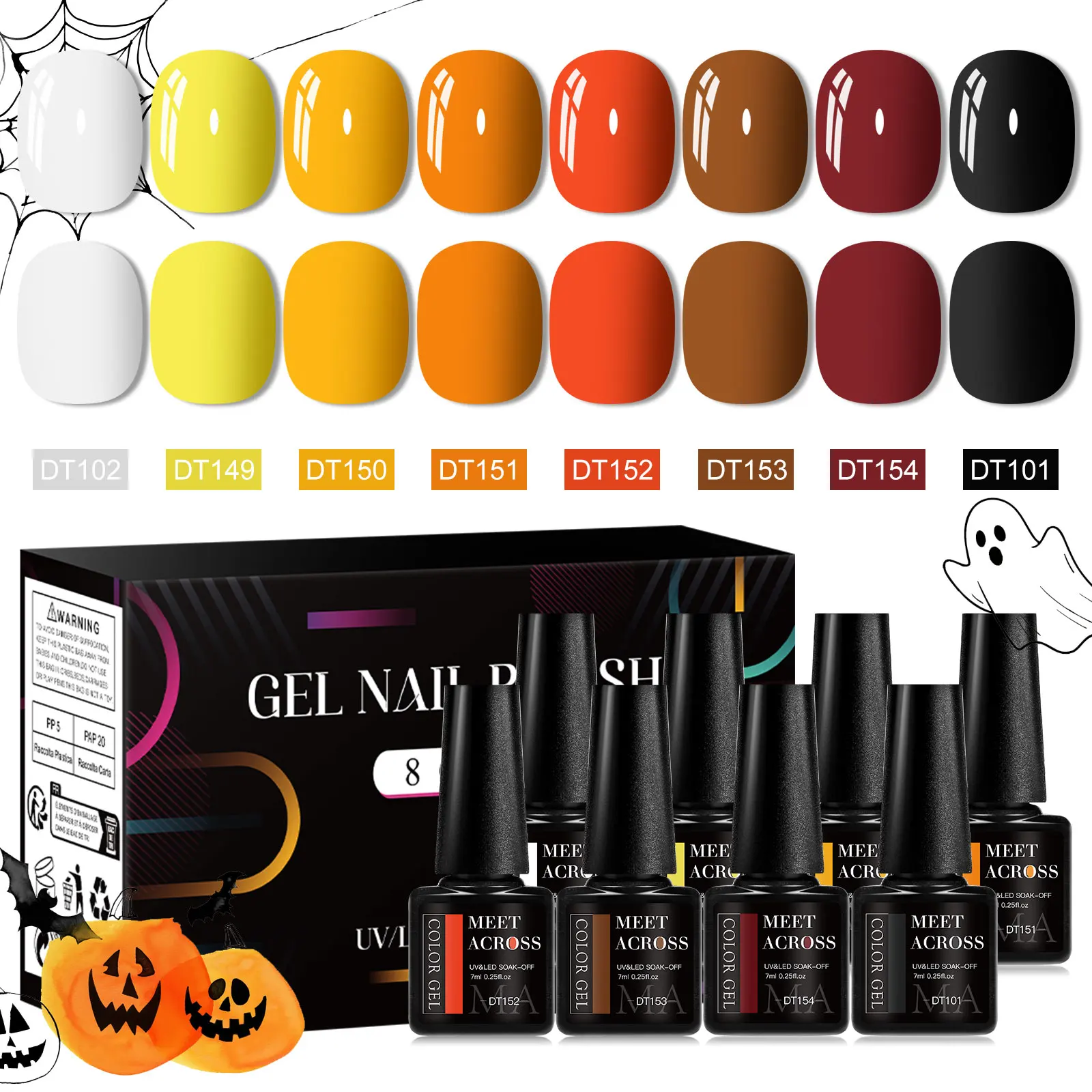 8pcs Gel Nail Polish Set For Halloween Nails Semi Permanent Autumn Soak Off UV Gel Varnish Nail Art Decoration Nail Supplies
8pcs Gel Nail Polish Set For Halloween Nails Semi Permanent Autumn Soak Off UV Gel Varnish Nail Art Decoration Nail Supplies