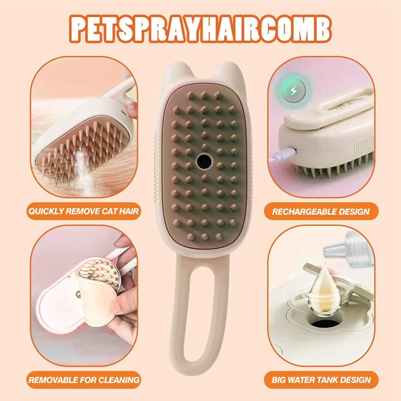A79Z-3-In-1 Multifunctional Pet Steam Brush Cat Steam Brush Suitable For All Pets Advanced Atomization Technology
A79Z-3-In-1 Multifunctional Pet Steam Brush Cat Steam Brush Suitable For All Pets Advanced Atomization Technology