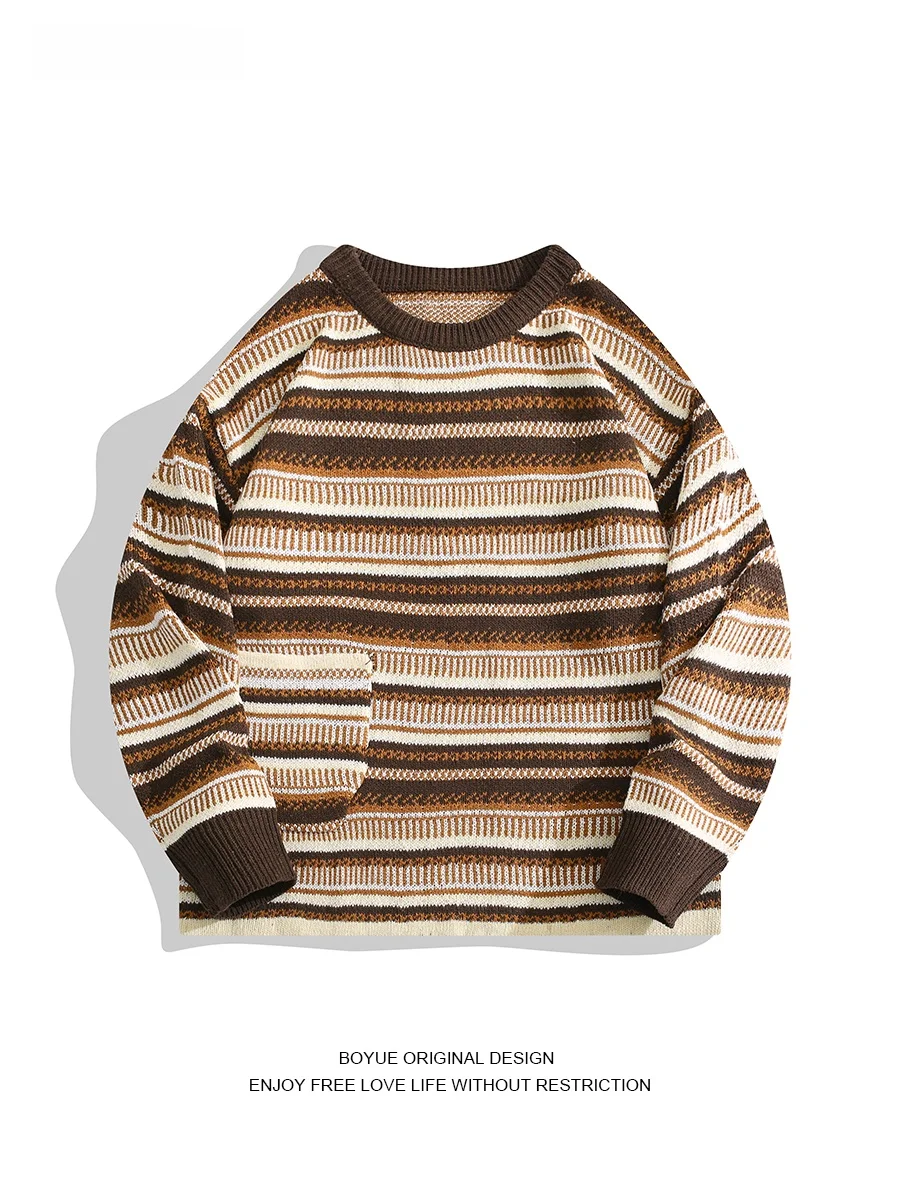 Мужской вязаный свитер Boyue в японском стиле, в полоску, свободного кроя, повседневный, с круглым вырезом, для студентов, молодежный, энергичный, зимний
Мужской вязаный свитер Boyue в японском стиле, в полоску, свободного кроя, повседневный, с круглым вырезом, для студентов, молодежный, энергичный, зимний