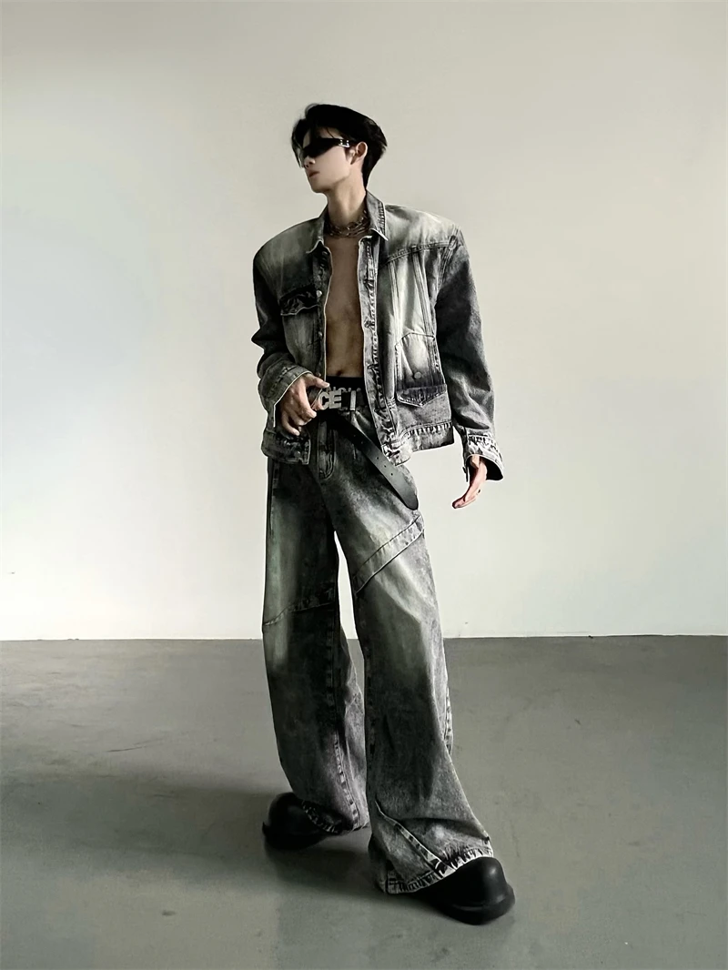 Men's Jeans Trousers Gradient Wash Leisure Classic Comfortable Gothic Street Style Slim-fit Wide-Leg Cargo Pants for 2024 Autumn
Men's Jeans Trousers Gradient Wash Leisure Classic Comfortable Gothic Street Style Slim-fit Wide-Leg Cargo Pants for 2024 Autumn