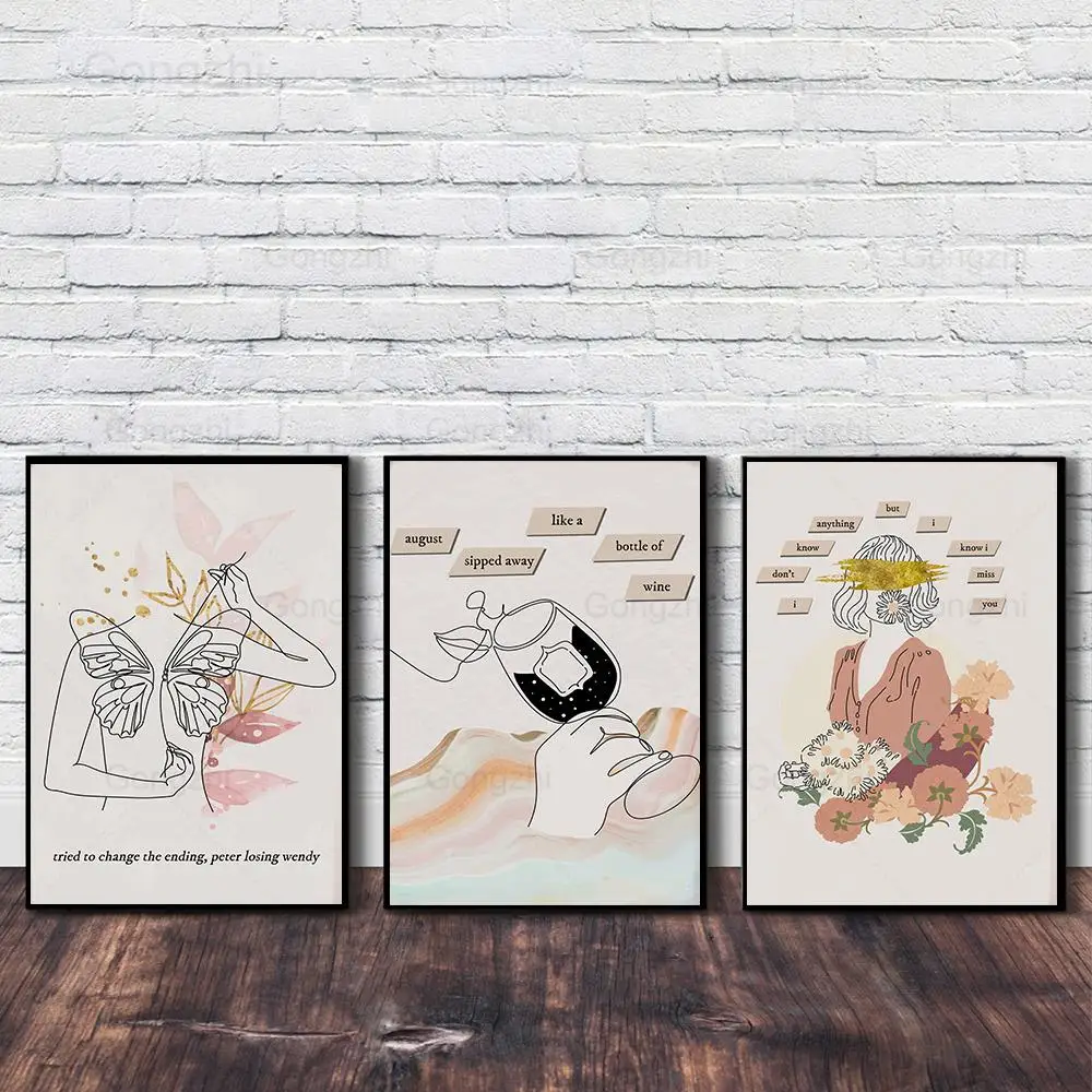 Taylor Lyrics Poster Nordic Minimalist Butterfly Flower Woman Girl Canvas Painting Modern Wall Art Picture for Bedroom Decor
Taylor Lyrics Poster Nordic Minimalist Butterfly Flower Woman Girl Canvas Painting Modern Wall Art Picture for Bedroom Decor