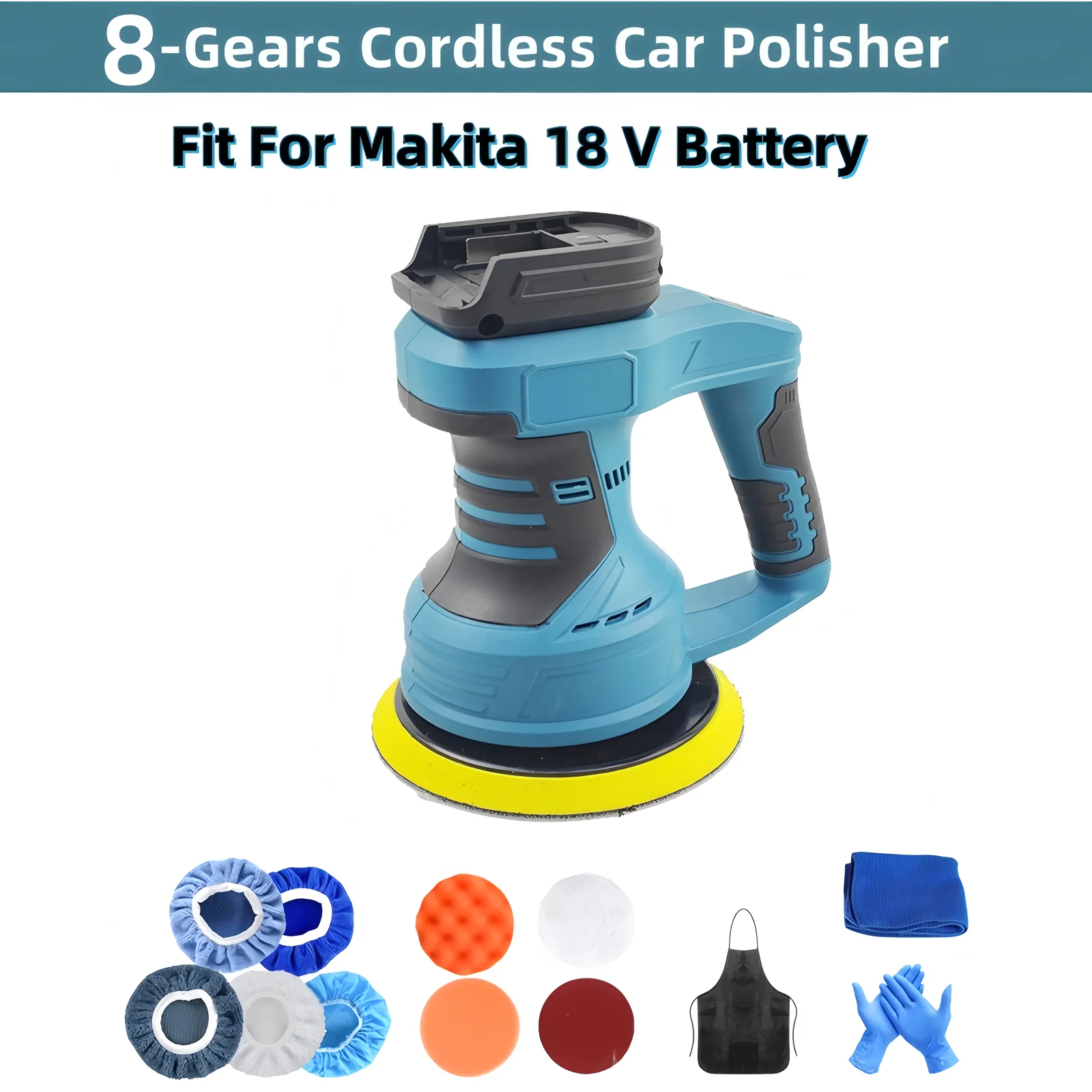 Cordless Car Polisher 8 Gears Adjustable Auto Electric Waxing Sanding Sealing Glaze Tool Fit Makita 18V Battery
Cordless Car Polisher 8 Gears Adjustable Auto Electric Waxing Sanding Sealing Glaze Tool Fit Makita 18V Battery