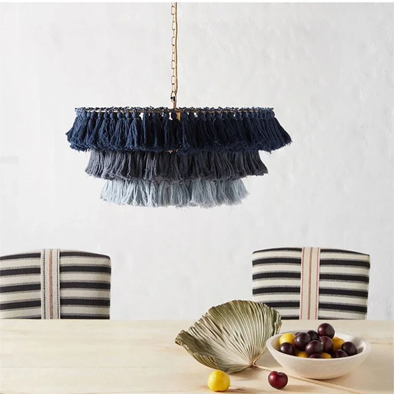 Bohemian Tassel Pendant Light Boho Decorative Fabric Ceiling Chandeliers Restaruant Shop Dining Room Decor Lighting Fixture
Bohemian Tassel Pendant Light Boho Decorative Fabric Ceiling Chandeliers Restaruant Shop Dining Room Decor Lighting Fixture