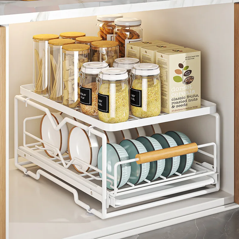 Kitchen Household Drain Bowl Rack Layered Seasoning Bowl Rack in Cabinet Double Layer Drawer Type Pull Basket Dish Storage Rack
Kitchen Household Drain Bowl Rack Layered Seasoning Bowl Rack in Cabinet Double Layer Drawer Type Pull Basket Dish Storage Rack