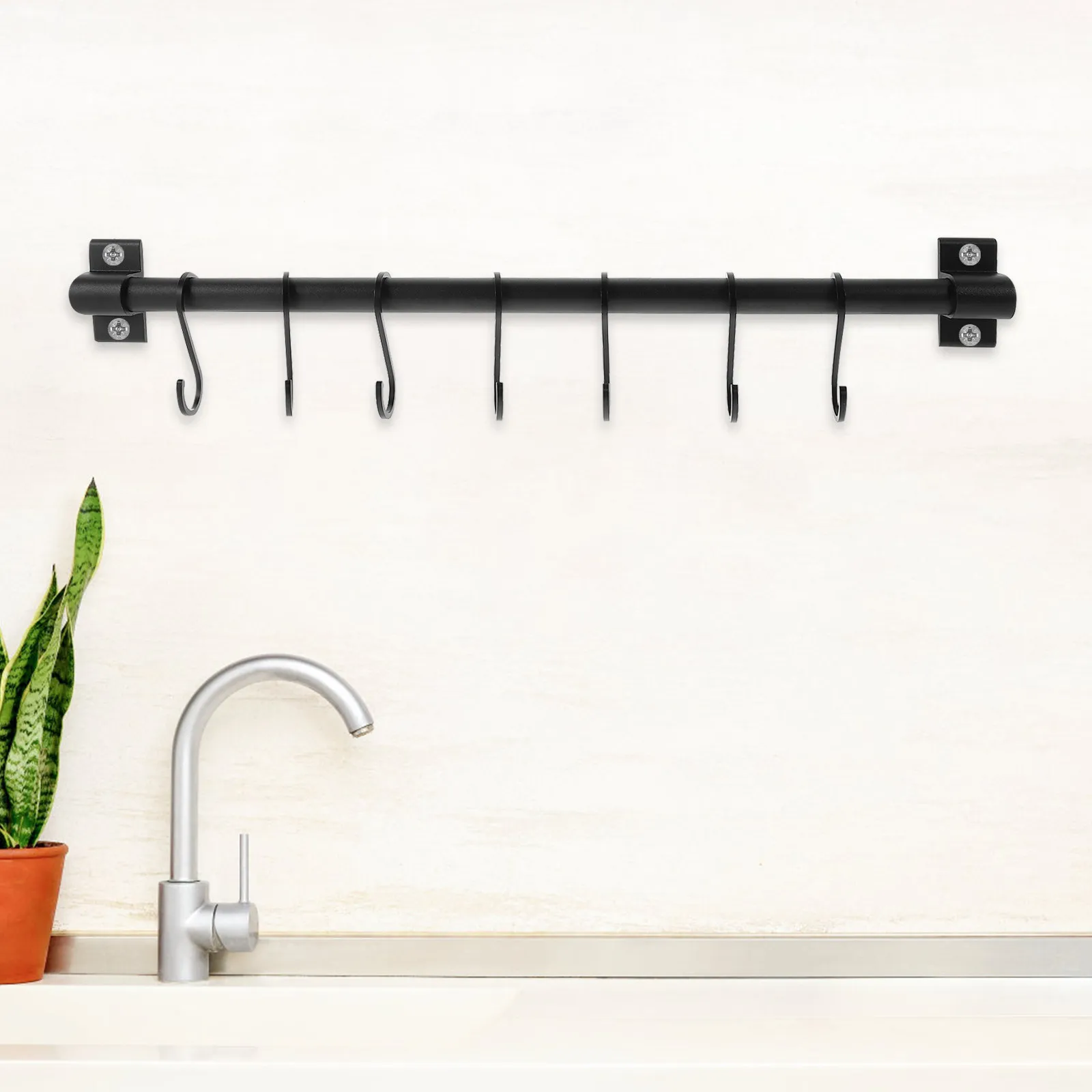 1Set Modern Kitchen Storage Hook Rack Wall Mounted 7 Movable Hooks Heavy Load Capacity Cup Hanger Towel Bar Utensil Holder
1Set Modern Kitchen Storage Hook Rack Wall Mounted 7 Movable Hooks Heavy Load Capacity Cup Hanger Towel Bar Utensil Holder