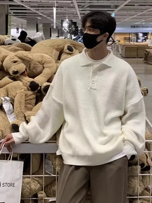 Loose Ne Knitwear for Men Casual Pure Color Autumn Winter Faion Lazy Sle Versatile Streetwear Haome Outerwear
Loose Ne Knitwear for Men Casual Pure Color Autumn Winter Faion Lazy Sle Versatile Streetwear Haome Outerwear