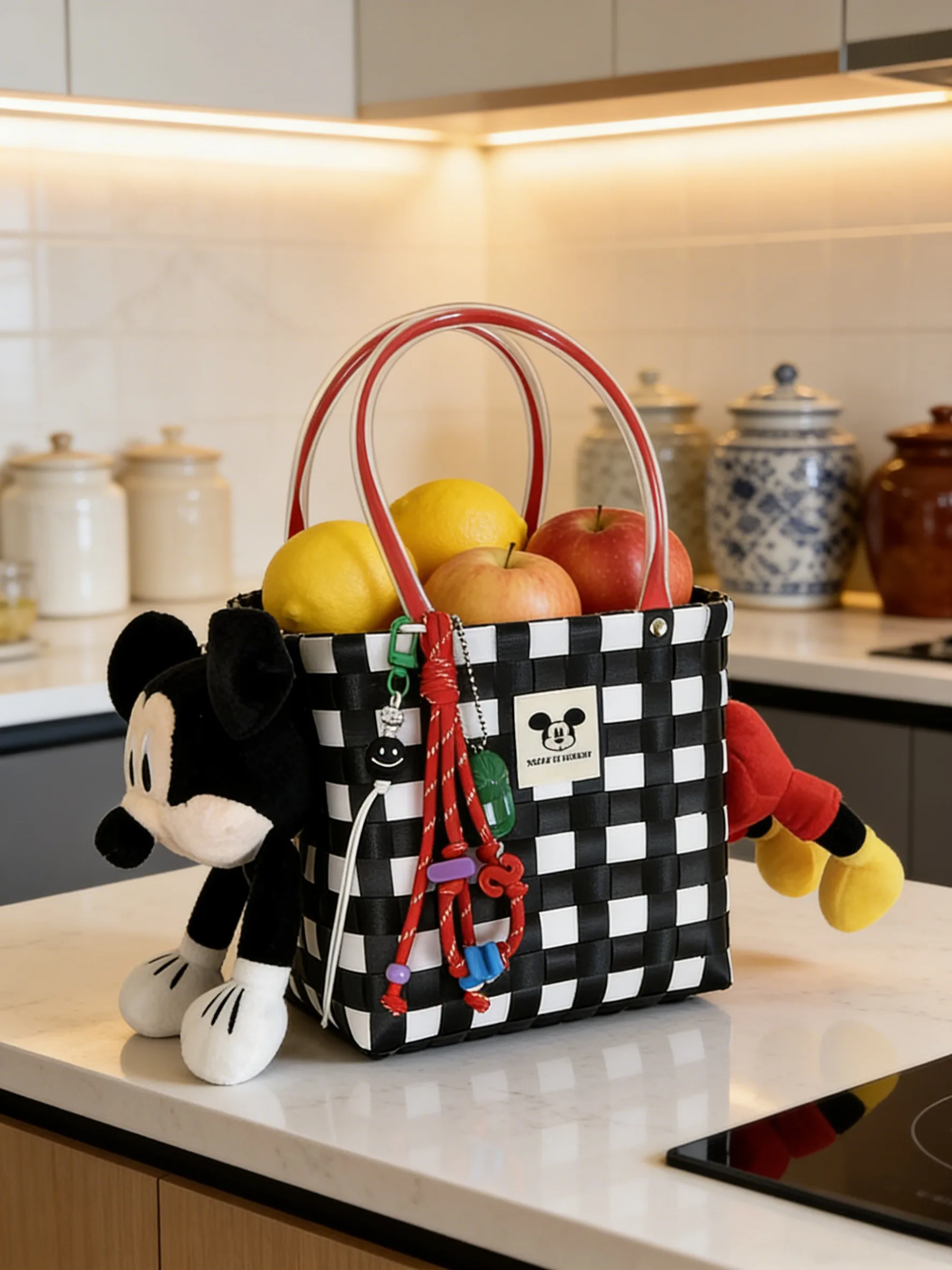 Hot Sale! Summer Mickey Mouse PVC Woven Beach Tote Bag, Large Grocery Shopping Bag, Foldable, Waterproof, for Travel, Park
Hot Sale! Summer Mickey Mouse PVC Woven Beach Tote Bag, Large Grocery Shopping Bag, Foldable, Waterproof, for Travel, Park