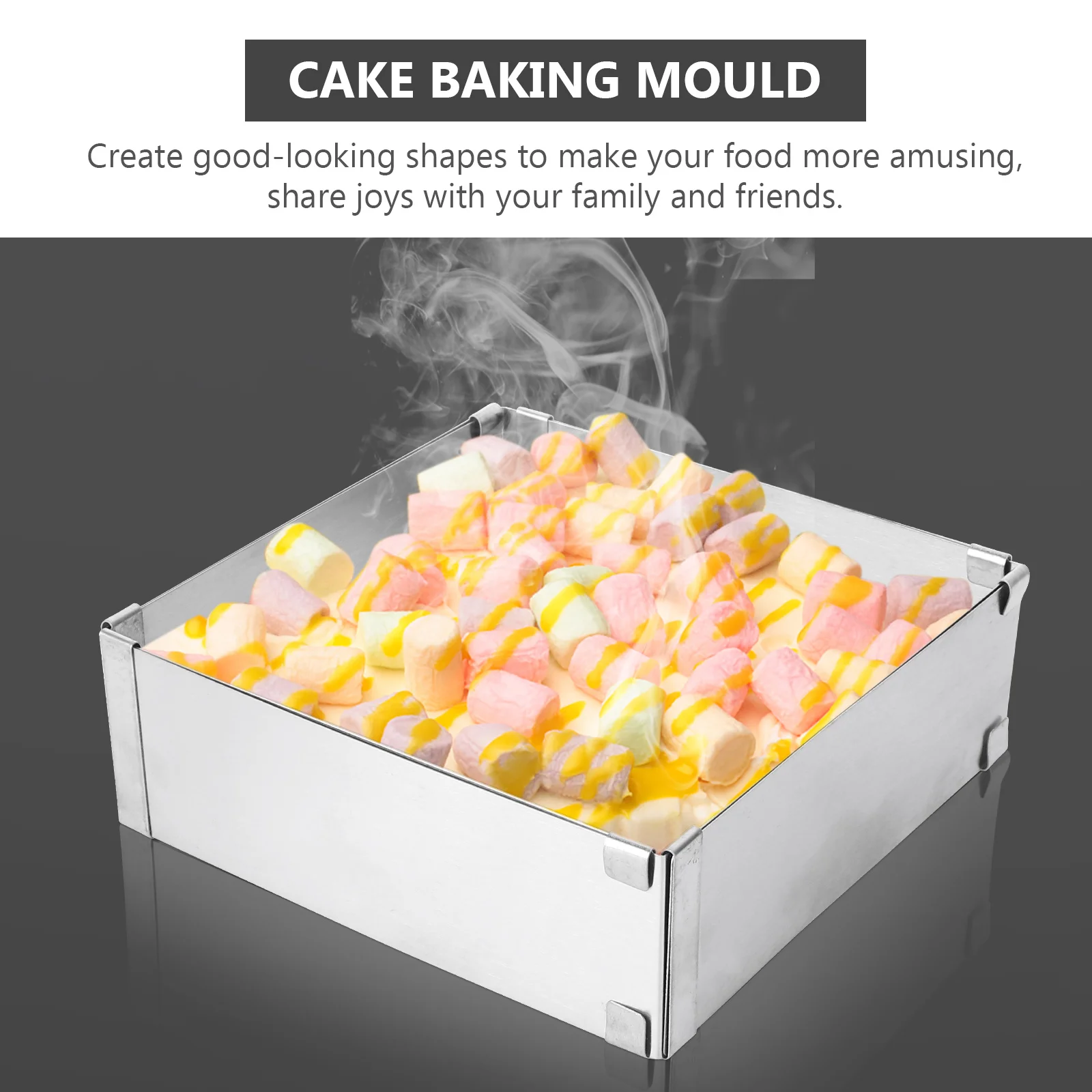 Stainless Steel Adjustable Cake Mold Square Mousse Ring for Making Cakes Mousses Desserts in Various Sizes At Any Occasion
Stainless Steel Adjustable Cake Mold Square Mousse Ring for Making Cakes Mousses Desserts in Various Sizes At Any Occasion