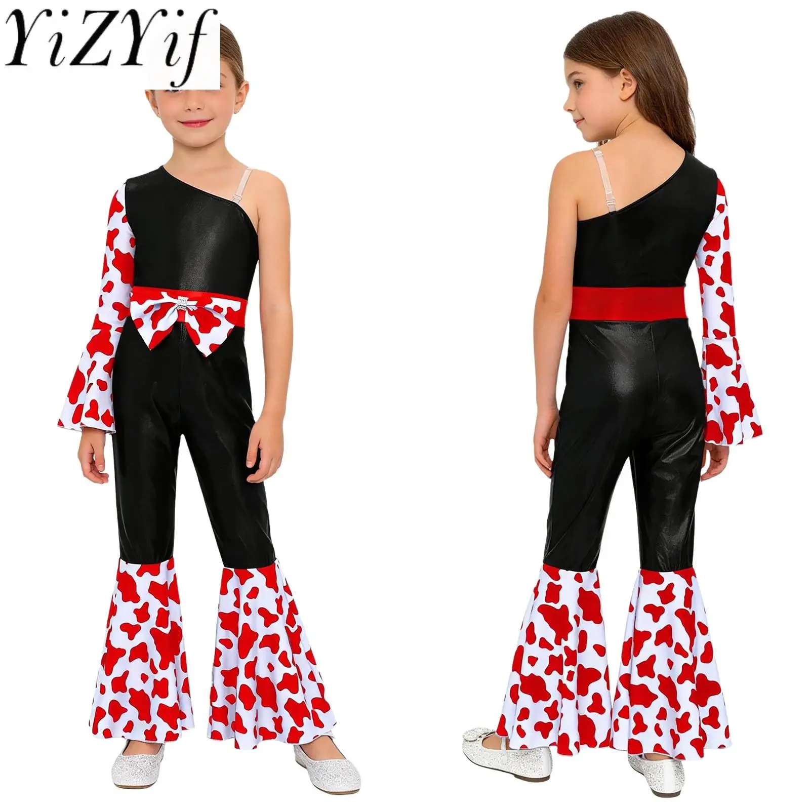 Kids Girls Vintage Cow Print Flared Metallic Bodysuits for Jazz Waltz Tango Disco Parties Stage Dance Performance Bodysuits
Kids Girls Vintage Cow Print Flared Metallic Bodysuits for Jazz Waltz Tango Disco Parties Stage Dance Performance Bodysuits