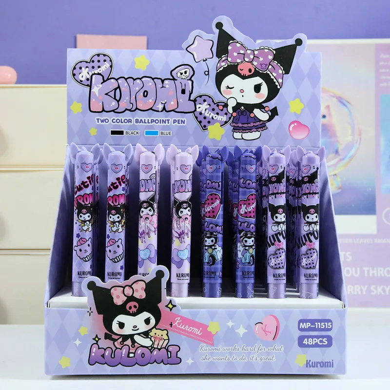 Sanrio 48Pcs Ballpoint Pen Cartoon Set Kuromi 0.5mm Blue Black Double Color Side Press Writing Pen Student Stationery Reward
Sanrio 48Pcs Ballpoint Pen Cartoon Set Kuromi 0.5mm Blue Black Double Color Side Press Writing Pen Student Stationery Reward
