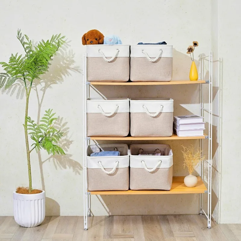 Storage Baskets for Shelves,6 Pack Storage Bins,Foldable Organizer Boxes, Decorative Storage Basket Foldable Cloth Baskets
Storage Baskets for Shelves,6 Pack Storage Bins,Foldable Organizer Boxes, Decorative Storage Basket Foldable Cloth Baskets