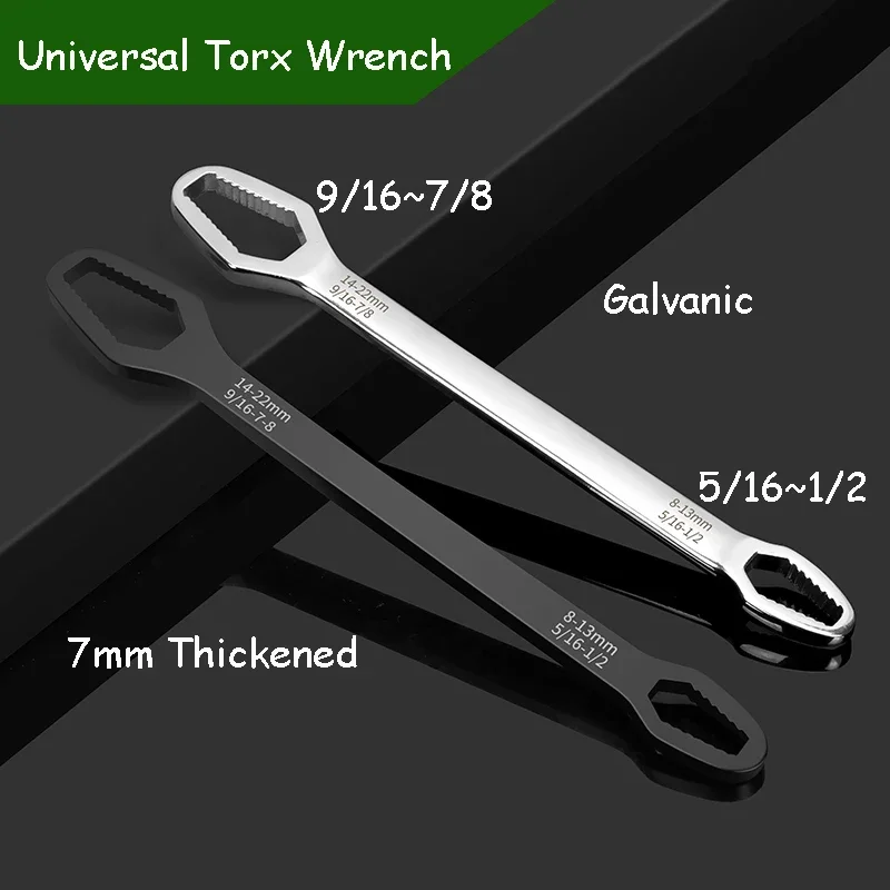 8-22mm Universal Torx Wrench Double End 7mm Thickened Self-Tightening Multi-Function Quick Dual Wrench Spanner Hand Tools
8-22mm Universal Torx Wrench Double End 7mm Thickened Self-Tightening Multi-Function Quick Dual Wrench Spanner Hand Tools
