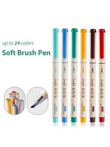 12 Renk Yumuşak Esnek Ucu Fırça Kalem Boyama Işaretleyici Günlük Kayıt Kaligrafi Çizim Eskiz Karalamalar Çizim