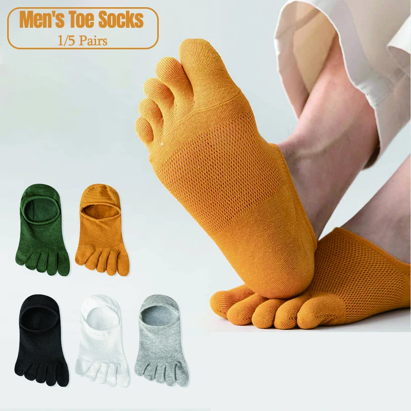 1/5 Pairs Summer Men's Mesh Five Finger Toe Socks No Show Low Cut Breathable Anti-slip Cotton Invisible Toe Socks for Casual
1/5 Pairs Summer Men's Mesh Five Finger Toe Socks No Show Low Cut Breathable Anti-slip Cotton Invisible Toe Socks for Casual