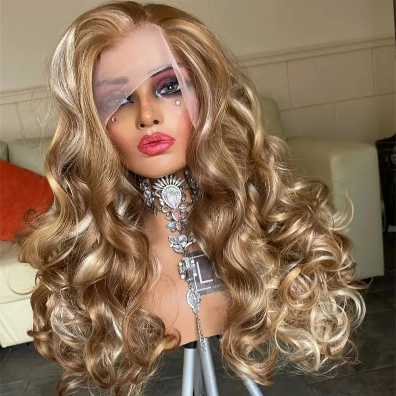 Glueless 26 Inches Long Soft Ash Blonde Deep Wave Lace Front Wig For Women Synthetic Fiber Hair Daily/Cosplay Caramel Colored
Glueless 26 Inches Long Soft Ash Blonde Deep Wave Lace Front Wig For Women Synthetic Fiber Hair Daily/Cosplay Caramel Colored