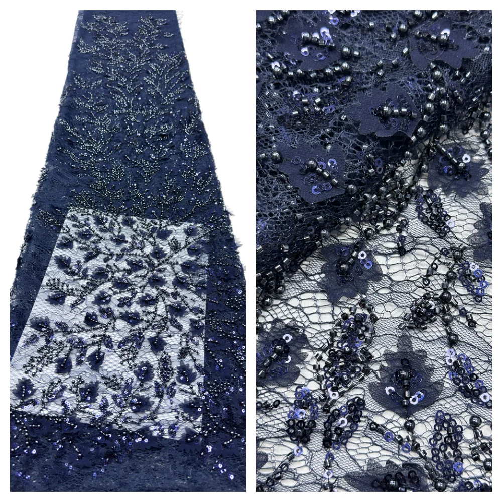High-End African Groom Embroidered Beaded Lace Fabric Nigeria Sequins Custom Lace Fabric Party Wedding Dress Sewing
High-End African Groom Embroidered Beaded Lace Fabric Nigeria Sequins Custom Lace Fabric Party Wedding Dress Sewing