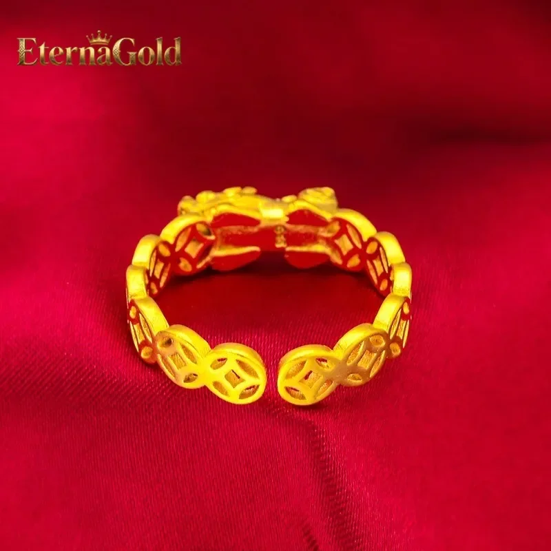 EternaGold 24K gold ring AU999 full gold, agile Pixiu shape, adjustable opening, daily wear brings wealth and happiness to show
EternaGold 24K gold ring AU999 full gold, agile Pixiu shape, adjustable opening, daily wear brings wealth and happiness to show