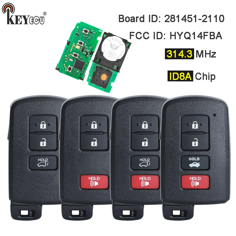 Плата KEYECU 314,3 МГц HYQ14FBA: 281451 -2110 Смарт-карта, дистанционный брелок для Toyota Land Cruiser Tacoma Highlander Kluger Prius C
Плата KEYECU 314,3 МГц HYQ14FBA: 281451 -2110 Смарт-карта, дистанционный брелок для Toyota Land Cruiser Tacoma Highlander Kluger Prius C