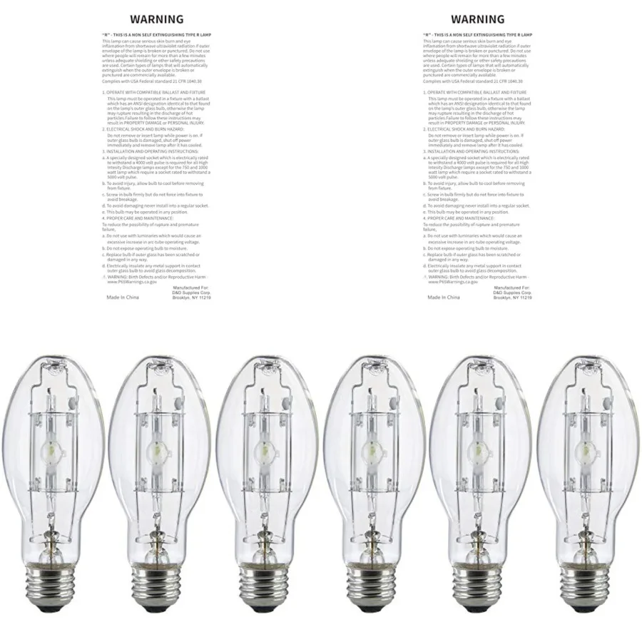 3 Pack MP100/U/MED 100 Watt Metal Halide ED17 Bulb, Medium Base, Clear Metal Halide Bulb 100W
3 Pack MP100/U/MED 100 Watt Metal Halide ED17 Bulb, Medium Base, Clear Metal Halide Bulb 100W