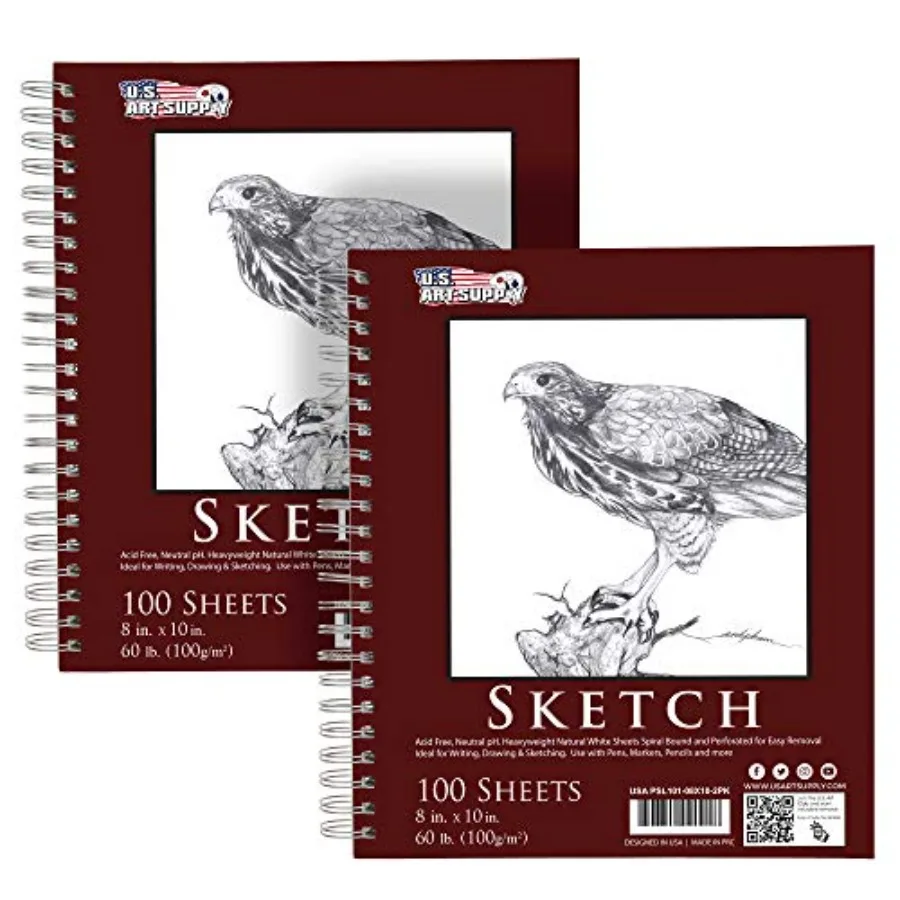 8"x10" Sketch Book Pad, 2 Pack 100 Sheets Each,60lb (100gsm) Spiral Bound - Sketching, Drawing Pad, Acid-Free Paper - Sketch Pa
8"x10" Sketch Book Pad, 2 Pack 100 Sheets Each,60lb (100gsm) Spiral Bound - Sketching, Drawing Pad, Acid-Free Paper - Sketch Pa