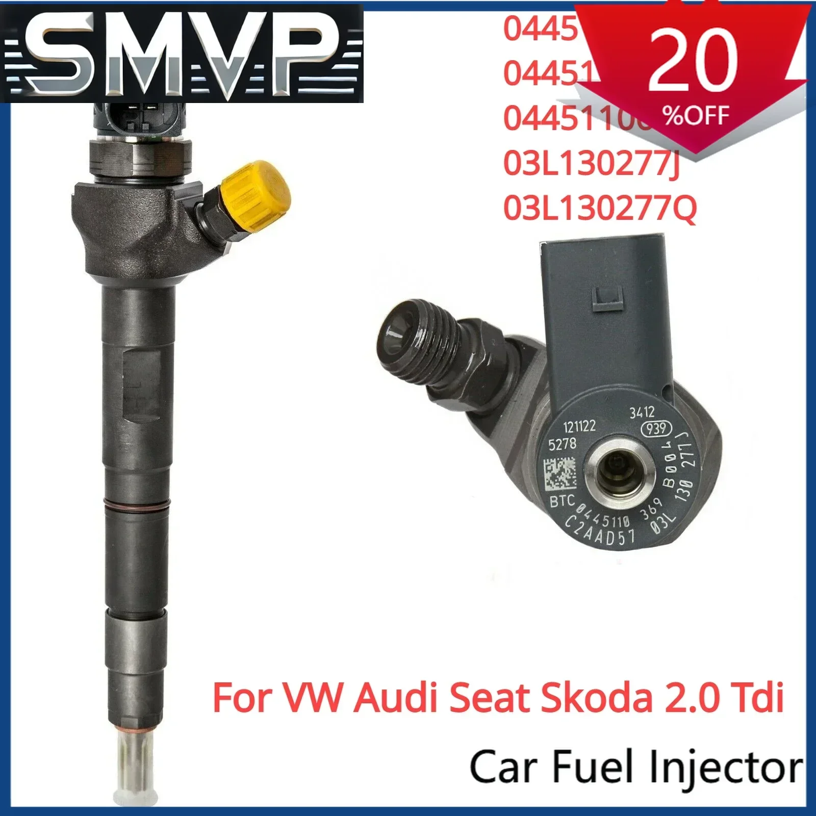 Suitable 0445110369 03L130277J 03L130277Q For VW Amarok Audi Seat Skoda 2.0 Tdi Diesel Fuel Injector Nozzle New
Suitable 0445110369 03L130277J 03L130277Q For VW Amarok Audi Seat Skoda 2.0 Tdi Diesel Fuel Injector Nozzle New