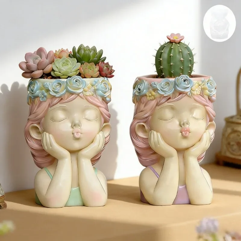 Pouting Girl With Flower Crown Flowerpot Gypsum Silicone Mold For Concrete Succulent Plants Pot Candle Cup Home Decoration
Pouting Girl With Flower Crown Flowerpot Gypsum Silicone Mold For Concrete Succulent Plants Pot Candle Cup Home Decoration