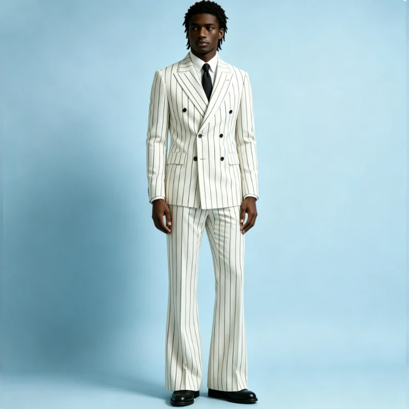 Men's Striped 2 Piece Suit Notched Lapel Straight Stripe Coat + Flare Pants Formal Business Wedding Party Prom Tuxedo for Men
Men's Striped 2 Piece Suit Notched Lapel Straight Stripe Coat + Flare Pants Formal Business Wedding Party Prom Tuxedo for Men