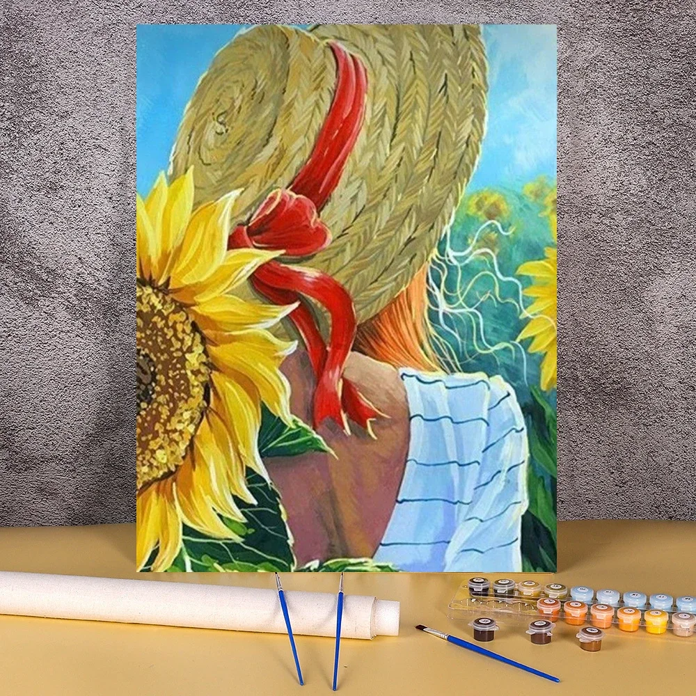Картина по номерам для взрослых, женщина, подсолнух, раскраска, нарисованная картина на холсте для спальни, стены, украшения дома, уникальный подарок
Картина по номерам для взрослых, женщина, подсолнух, раскраска, нарисованная картина на холсте для спальни, стены, украшения дома, уникальный подарок