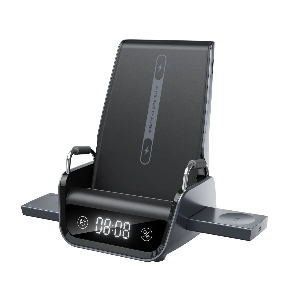 2026 New Multifunctional Four-in-One Desktop Phone Holder 15W Wireless Charger Clock Watch Base
2026 New Multifunctional Four-in-One Desktop Phone Holder 15W Wireless Charger Clock Watch Base