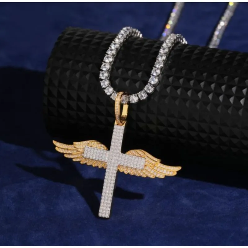 LYEE CYEE Angel Wing Cross Pendant: Gold & Silver Hip-Hop Chain. S925 Silver with Moissanite, Ultimate Statement Bling for Men's
LYEE CYEE Angel Wing Cross Pendant: Gold & Silver Hip-Hop Chain. S925 Silver with Moissanite, Ultimate Statement Bling for Men's